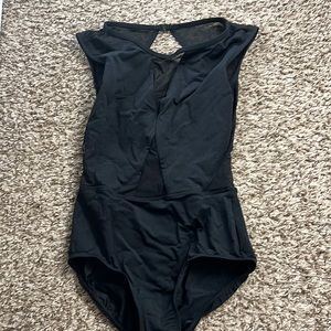 women’s black leotard